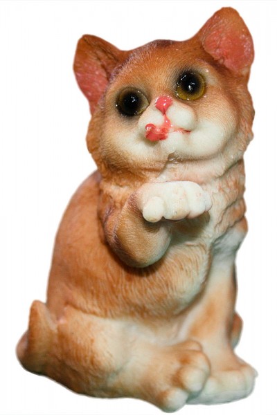 Katze aus Polyresin 6er Modell mix , Mass: h6-8cm b5.5-7.5cm