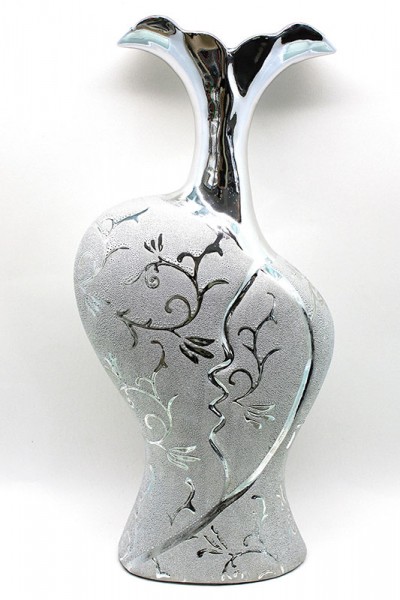 Designer Ceramic Vase silber Farbe H46cm