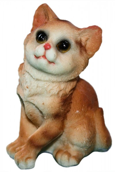 Katze aus Polyresin 6er Modell mix , Mass: h6-8cm b5.5-7.5cm