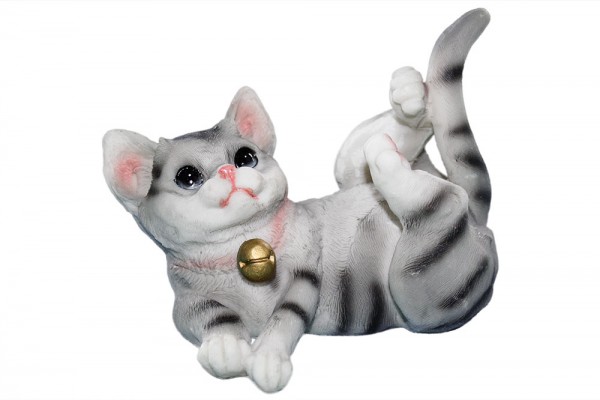 Katze aus Polyresin 6er Modell mix , Mass: h10-13cm b9-14cm