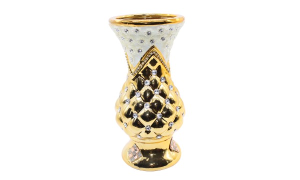 Deko Vase mit Diamantenstein verziert, H30cm