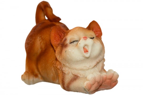 Katze aus Polyresin 6er Modell mix , Mass: h6-8cm b5.5-7.5cm