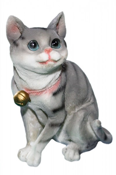 Katze aus Polyresin 6er Modell mix , Mass: h10-13cm b9-14cm