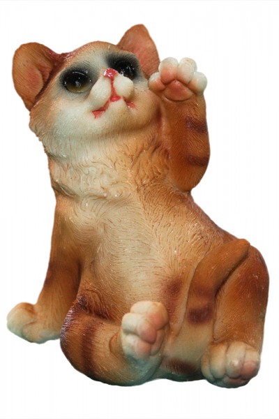 Katze aus Polyresin 6er Modell mix , Mass: h6-8cm b5.5-7.5cm