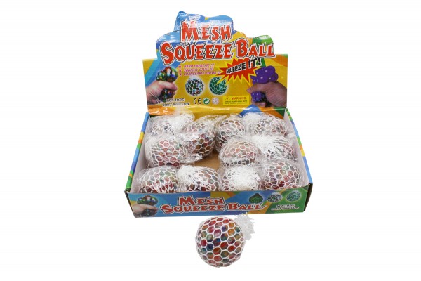 Squeeze Ball im Netz, Anti Stress Ball in verschiedenen Farben, ca. 6 cm