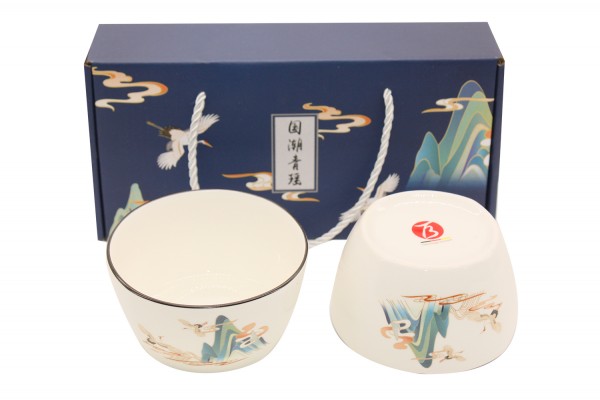 Traditionelle chinesische Keramik: 2 Schalen in einer Geschenkbox