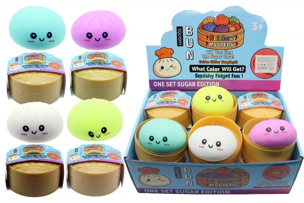 XXL Mystery Dumpling Squishy Bun 9,5 cm – Baozi Squeeze Toy mit Steamer Box