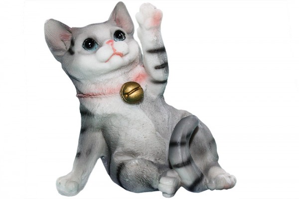 Katze aus Polyresin 6er Modell mix , Mass: h10-13cm b9-14cm